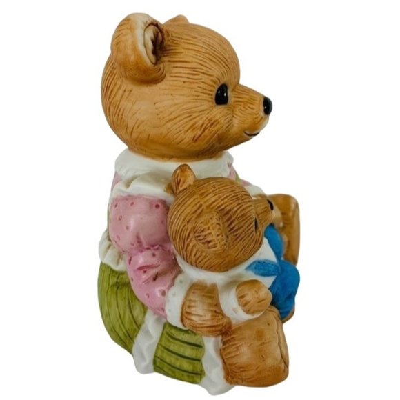 Vintage Homco #1444 Mama Bear With Baby Boy Cub Figurine Porcelain Nursery Decor - Picture 2 of 10